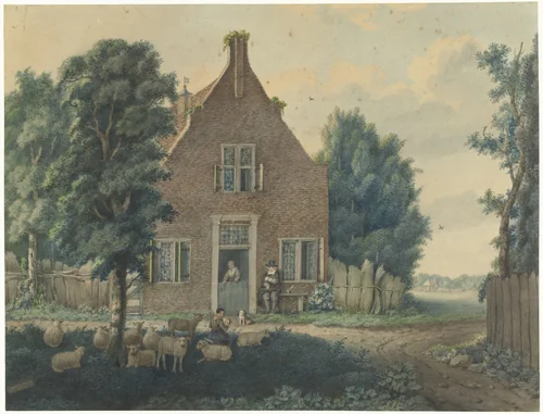 De herberg Holland op 't Smalst by Cornelis Apostool, drawing, 1772-1844