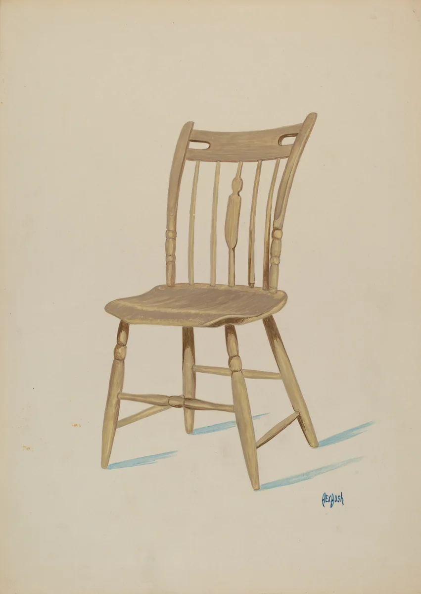 Early American Chair by Rex F. Bush, index of american design, 1936