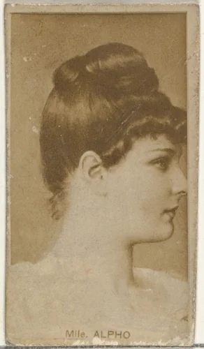 Mlle. Alpho, from the Actors and Actresses series (N145-8) issued by Duke Sons & Co. to promote Duke Cigarettes by W. Duke, Sons & Co., photograph, 1890-1895