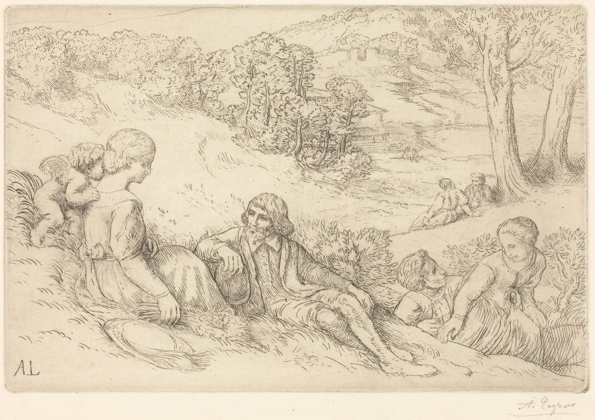 Spring (Le printemps) by Alphonse Legros, print, 1837-1911
