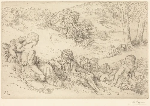 Spring (Le printemps) by Alphonse Legros, print, 1837-1911