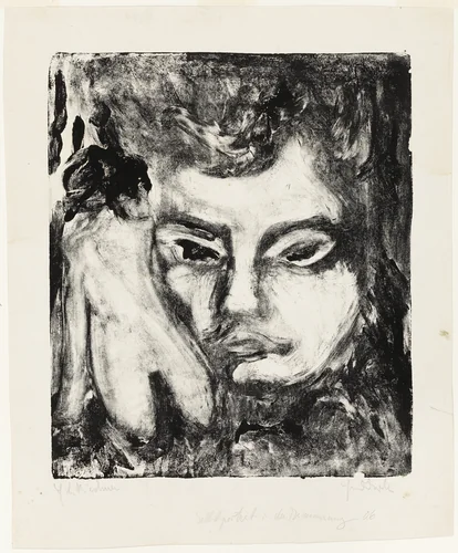 Man's Head with Nude by Ernst Ludwig Kirchner, print, 1906