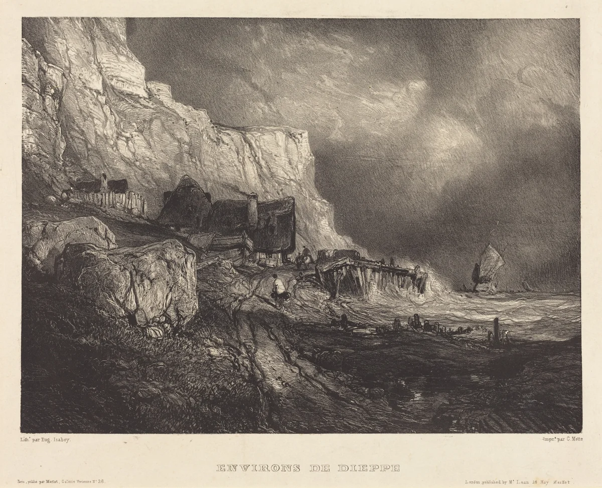 Environs de Dieppe by Eugène Isabey, print, 1833
