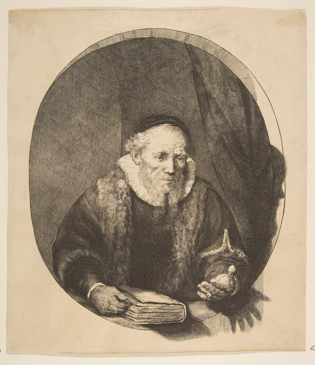 Jan Cornelis Sylvius, Preacher (reverse copy) by Rembrandt van Rijn, print, 1620-1947