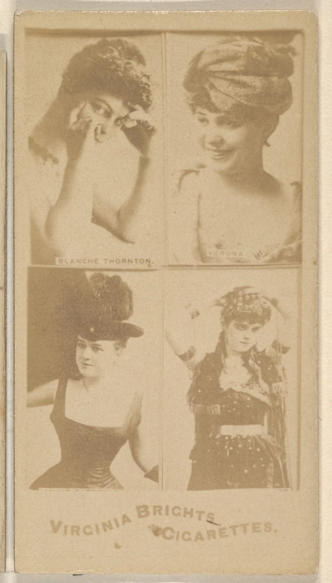 Blanche Thornton/ Verona, from the Actors and Actresses series (N45, Type 4) for Virginia Brights Cigarettes by Allen & Ginter, photograph, 1885-1891
