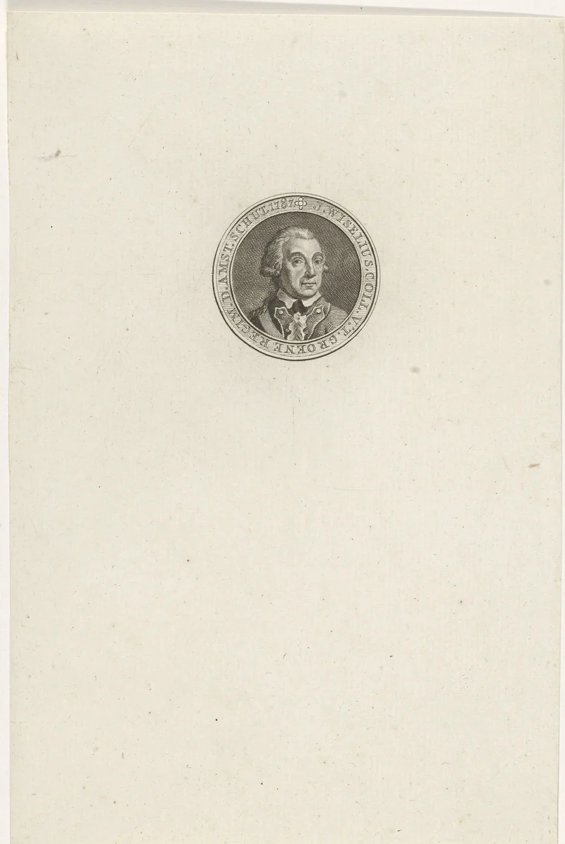 Portret van Iperus Wiselius by Abraham Jacobsz. Hulk, print, 1787