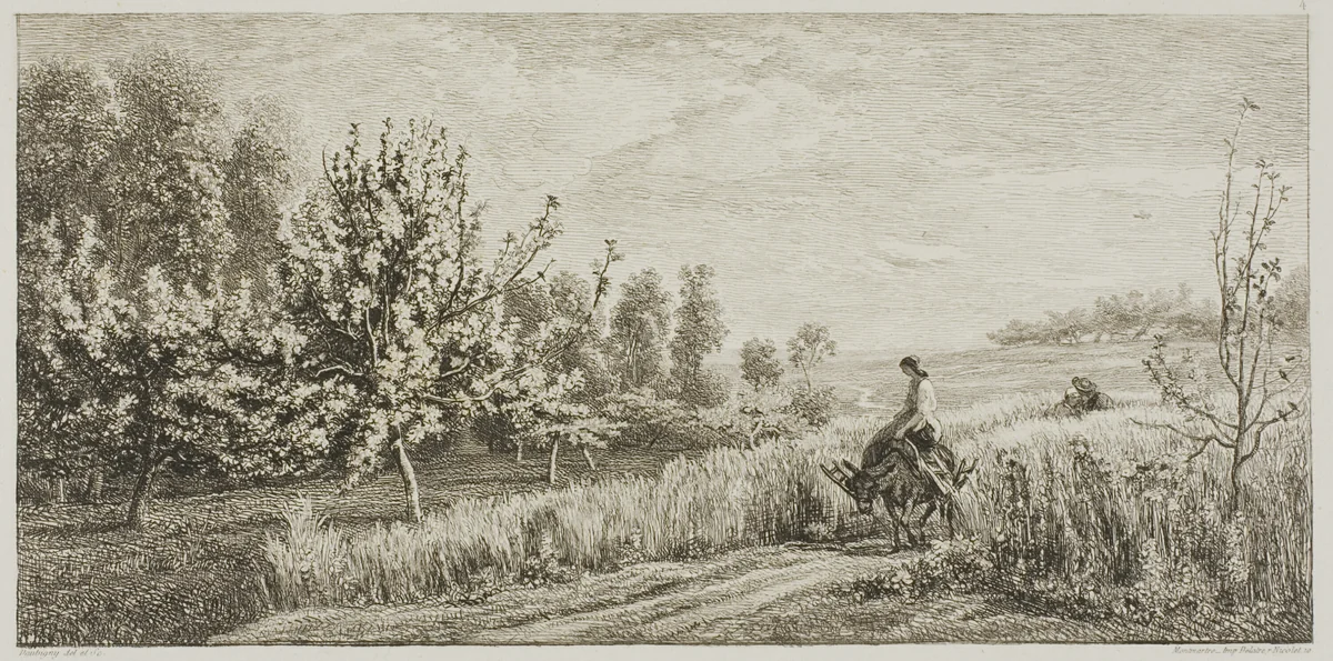Spring by Charles-François Daubigny, print, 1857
