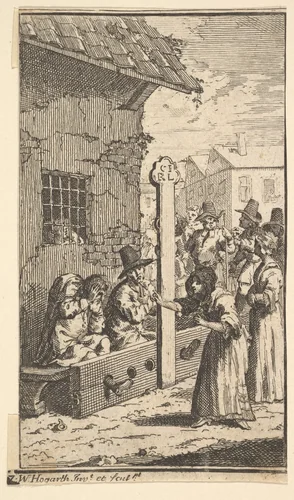 Hudibras in Tribulation (Seventeen Small Illustrations for Samuel Butler's Hudibras, no. 7) by William Hogarth, print, 1721-1726