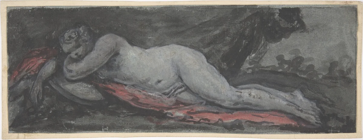Reclining Nude by anonymous, drawing, 1775-1825