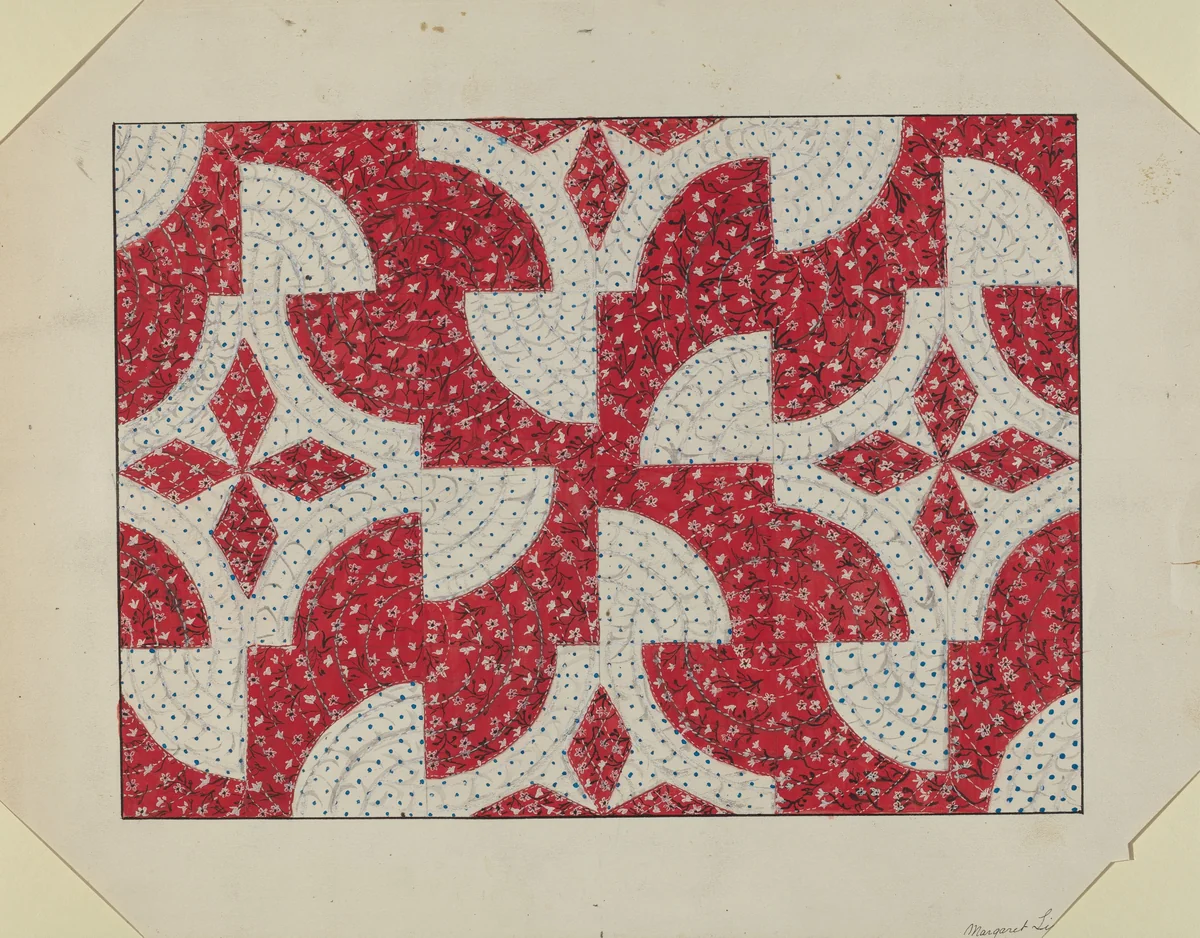 Applique Quilt by Margaret Linsley, index of american design, 1936