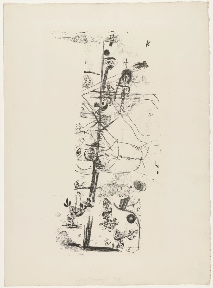 Comedy of Birds (Vogelkomödie) for the portfolio 25 Original Lithographs by the Munich New Secession (25 Original-Lithographien der Münchener Neuen Secession) by Paul Klee, print, 1918