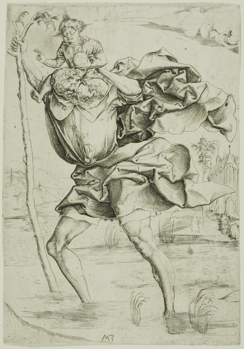 Saint Christopher by Master M.Z., print, 1495-1505