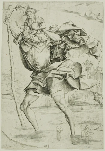 Saint Christopher by Master M.Z., print, 1495-1505