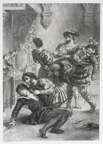 Hamlet: The Death of Hamlet by Eugène Delacroix, print, 1843