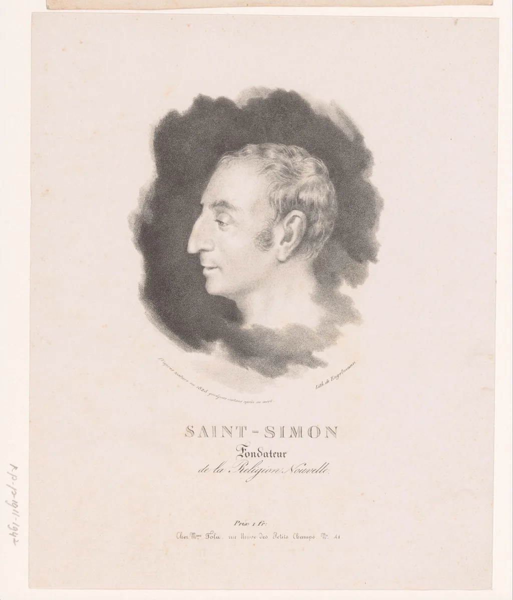 Portret van Claude-Henri de Saint-Simon by anonymous, print, 1825