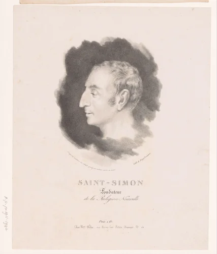 Portret van Claude-Henri de Saint-Simon by anonymous, print, 1825