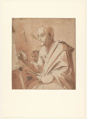 Schilder voor zijn ezel by Gerrit Pietersz. Sweelink, drawing, 1576-1656