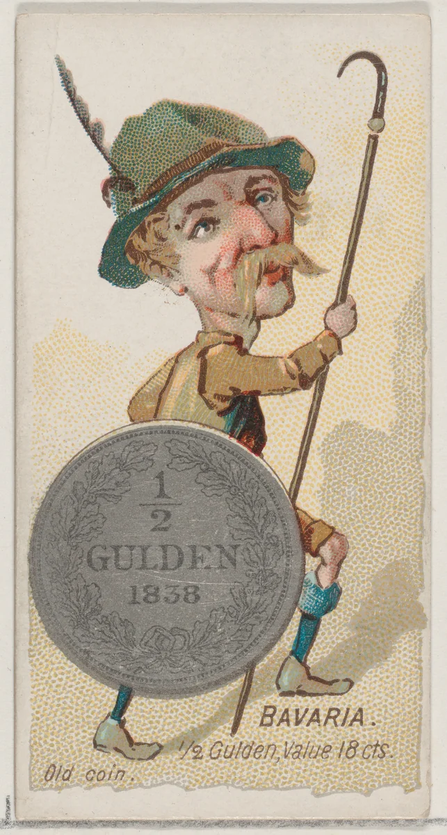 Bavaria, 1/2 Gulden, from the series Coins of All Nations (N72, variation 1) for Duke brand cigarettes by W. Duke, Sons & Co., print, 1889
