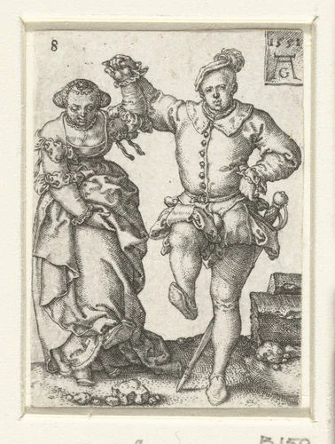Dancing Couple by Unknown, print, 1551