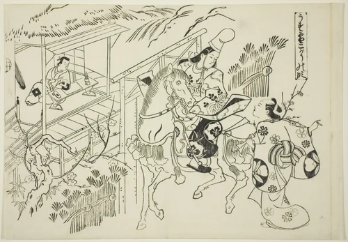 Usuyuki: The Kogo Scene (Usuyuki Kogo no dan), from the series "Famous Scenes from Japanese Puppet Plays (Yamato irotake)" by Okumura Masanobu (奥村政信), print, 1700-1711