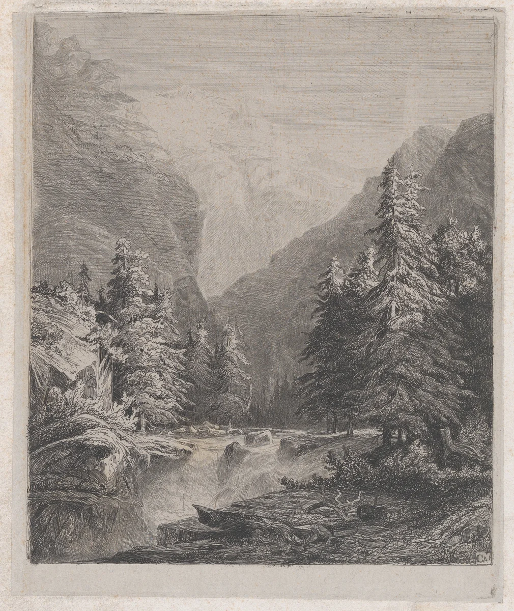 Landscape by Alexandre Calame, print, 1830-1864