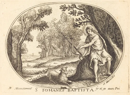 Saint John the Baptist by Balthasar Moncornet, print, 1600-1668