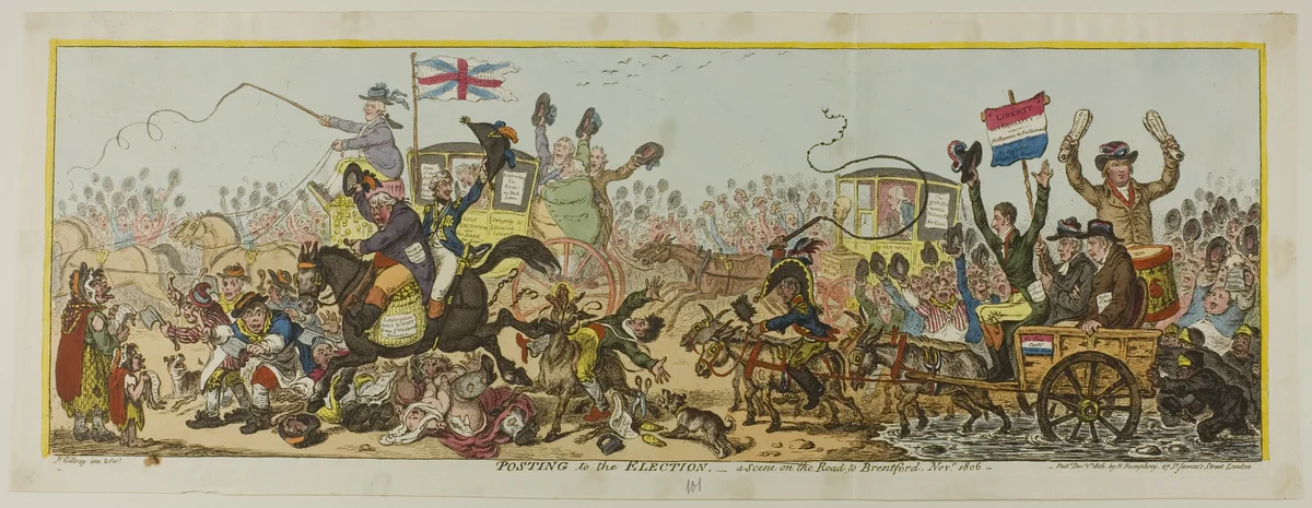 Posting to the Election by James Gillray, print, 1806