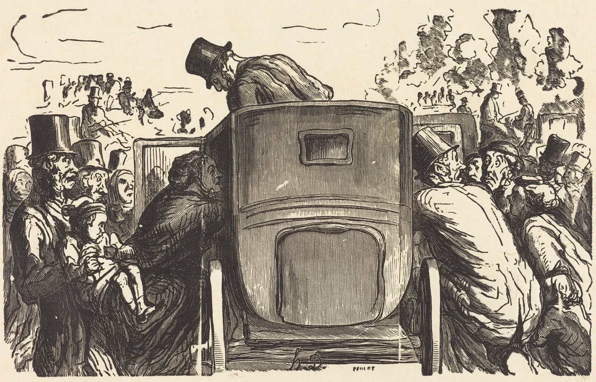 Exposition universelle: L'Etranger trouve toutes les facilites desirables... by Julien Antoine Peulot, print, 1867