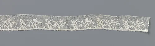 Strook kloskant met takje met sterbloempjes en dik takje met zijtakjes by anonymous, other, 1840-1850