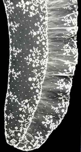 Fichu with Frilled Outer Edge by Ireland Carrickmacross, textile, 1850-1875