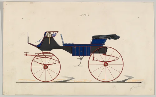 Design for Vis-à-vis, no. 854 by Brewster & Co., drawing, 1865-1875