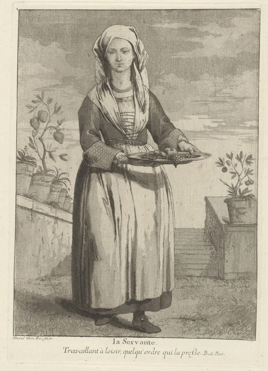 La Servante (The Servant) by Giovanni David, print, 1775
