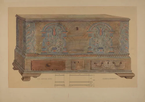 Pa. German Chest by Elmer G. Anderson, index of american design, 1935-1942