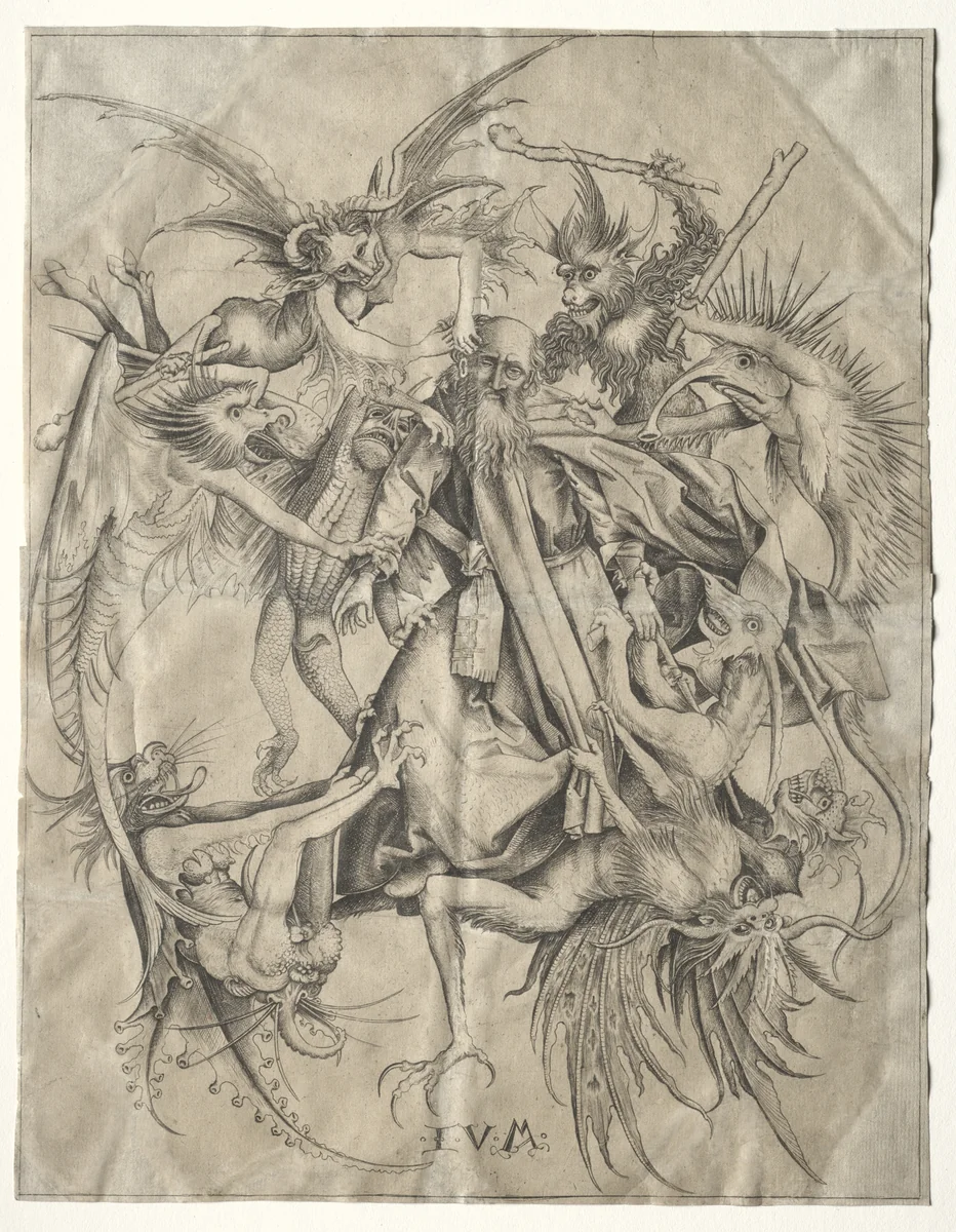 St. Anthony Tormented by the Devils by Master FVB, print, 1475-1500