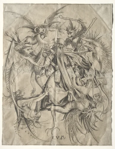 St. Anthony Tormented by the Devils by Master FVB, print, 1475-1500