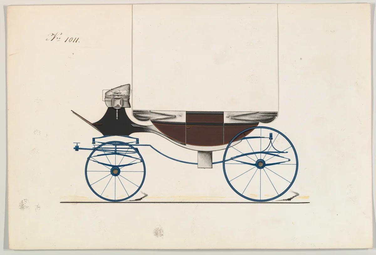 Landau #1011 by Brewster & Co., drawing, 1850-1870