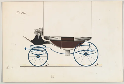 Landau #1011 by Brewster & Co., drawing, 1850-1870