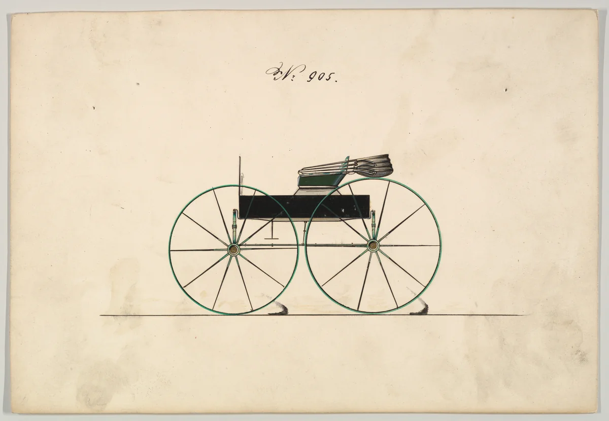 Design for Wagon, no. 905 by Brewster & Co., drawing, 1850-1870
