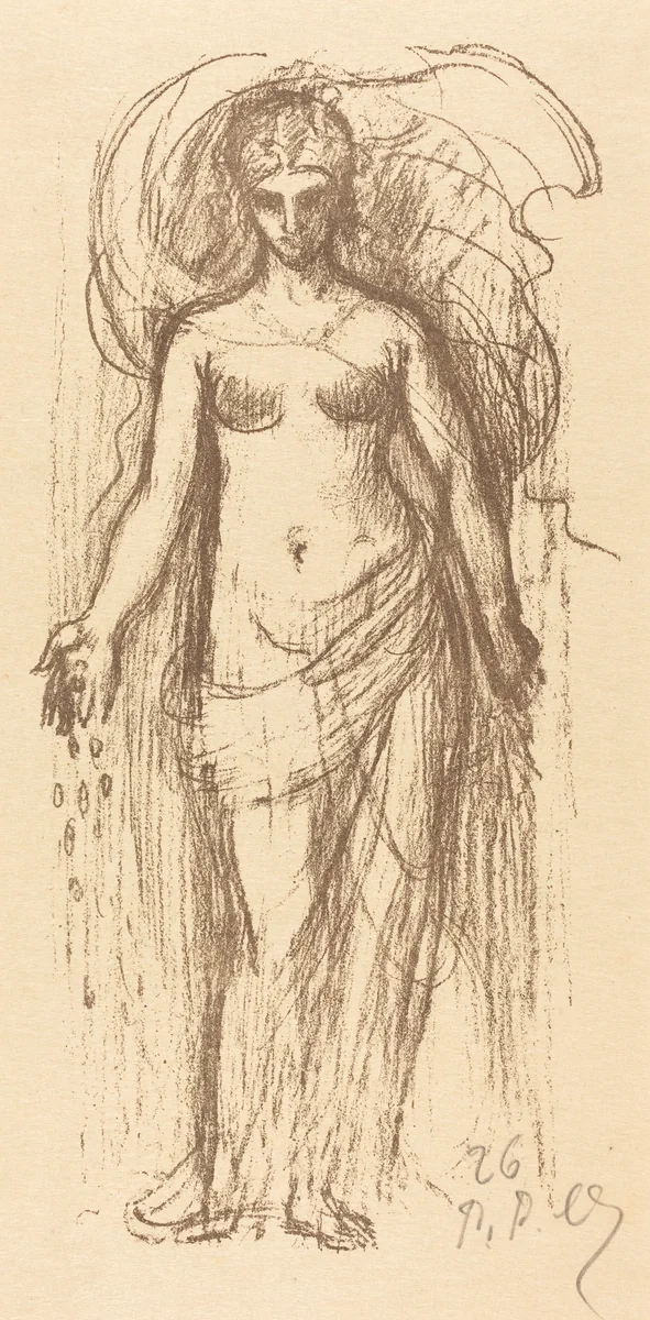 Study of a Woman (Abundance) by Pierre Puvis de Chavannes, print, 1895