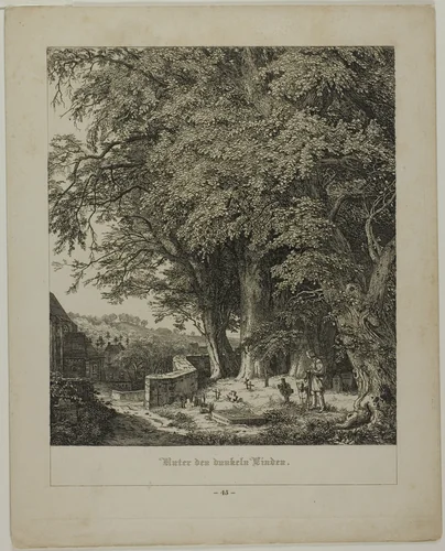 Under the Shady Linden Tree by Johann Wilhelm Schirmer, print, 1838