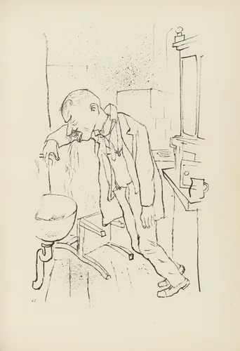 Magenbeschwerden (plate, folio 80) from Ecce Homo by George Grosz, illustrated book, 1922