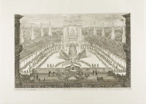 The Opening Assembly of the Equestrian Ballet by Stefano della Bella, print, 1661