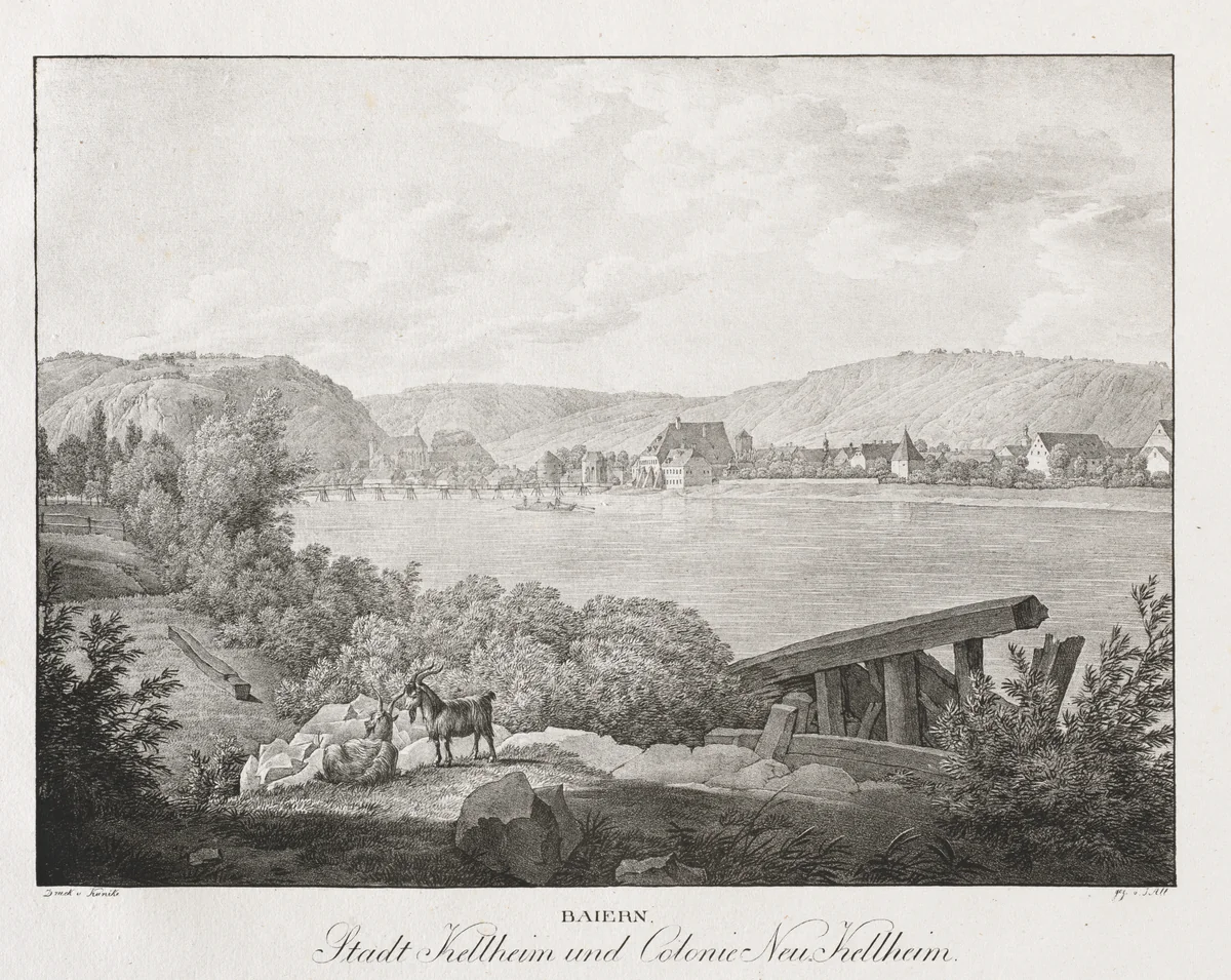 Baiern, Stadt Kellheim und Colonie Neu-Kellheim by Jakob Alt, print