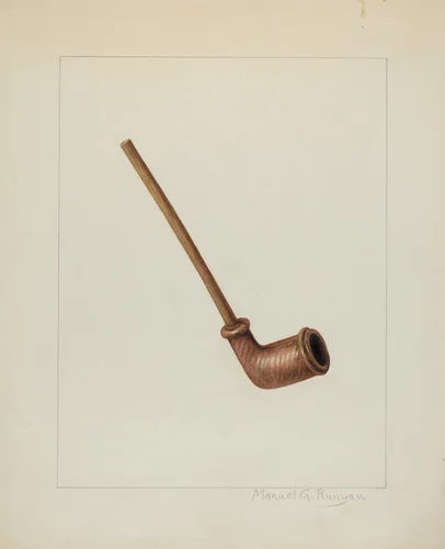 Clay Pipe by Manuel G. Runyan, index of american design, 1938
