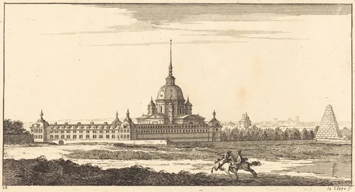 Landscape with Monastery by Sébastien Le Clerc, print, 1673