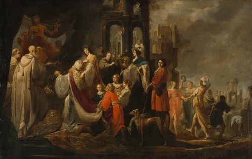 The Idolatry of King Solomon by Jacob Hogers, painting, 1635-1655