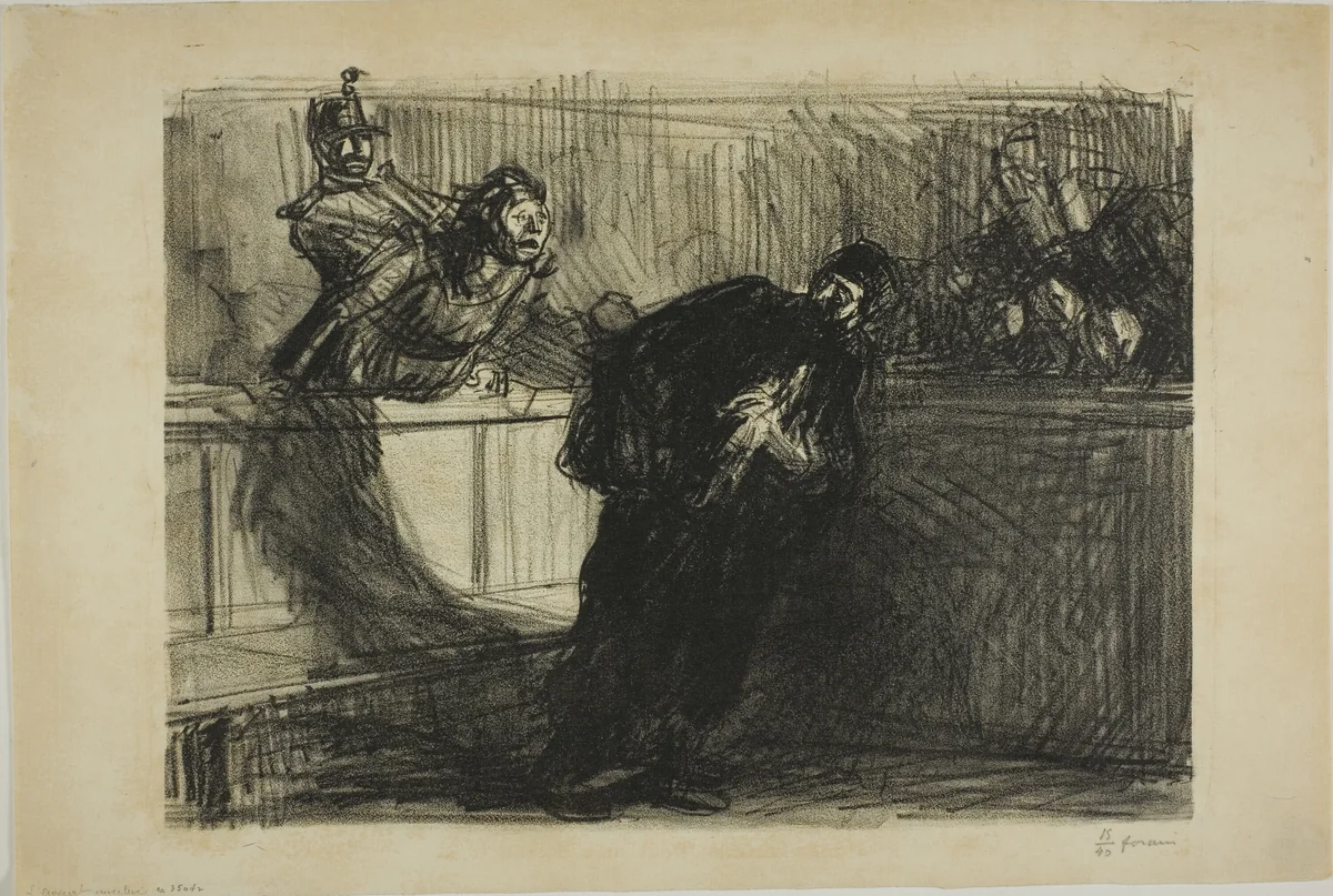 The Lawyer Abused by Jean-Louis Forain, print, 1914