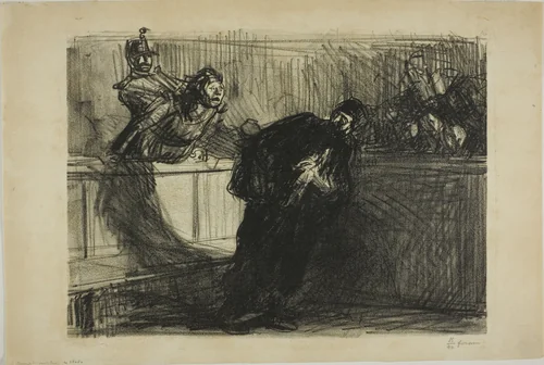 The Lawyer Abused by Jean-Louis Forain, print, 1914