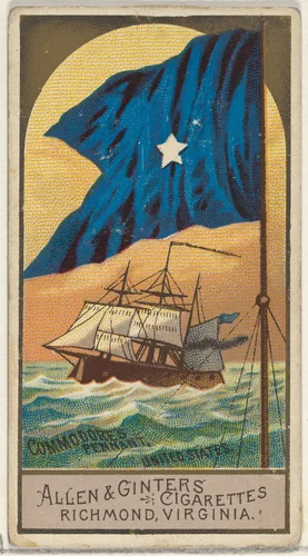 Commodore's Pennant, United States, from the Naval Flags series (N17) for Allen & Ginter Cigarettes Brands by Allen & Ginter, print, 1886-1891