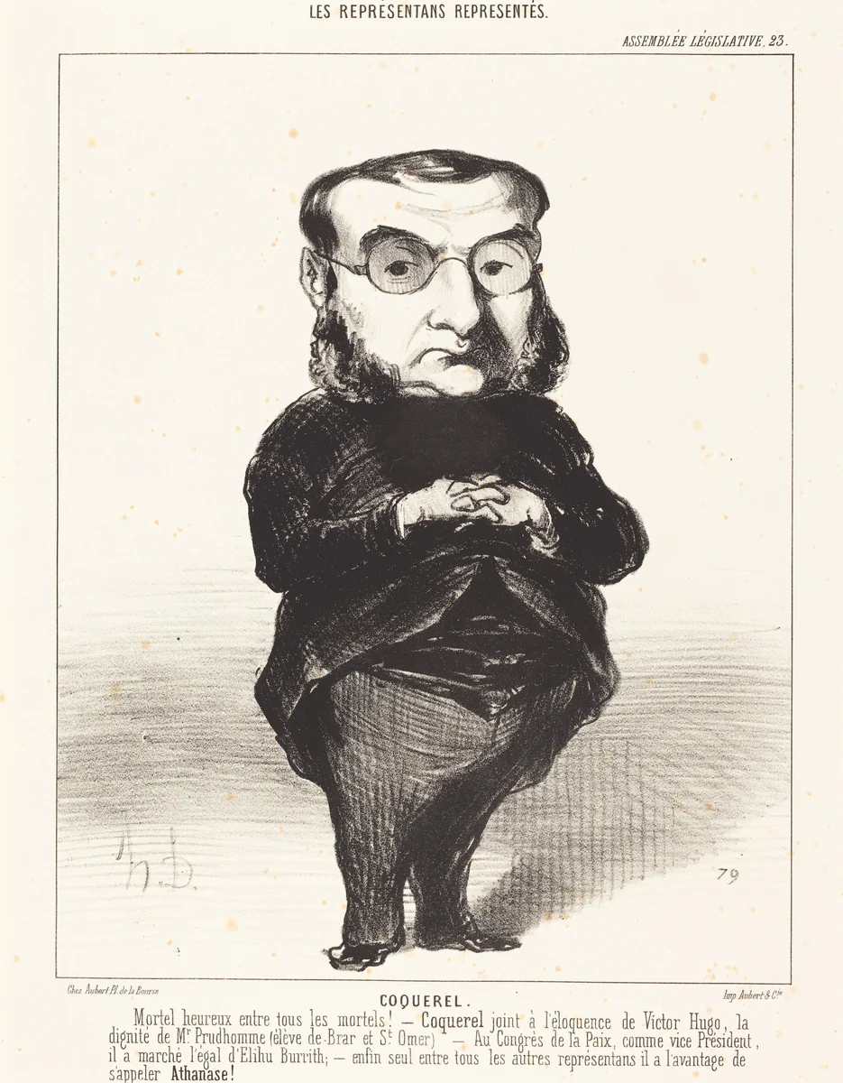 Ath. L. Charles Coquerel by Honoré Daumier, print, 1849
